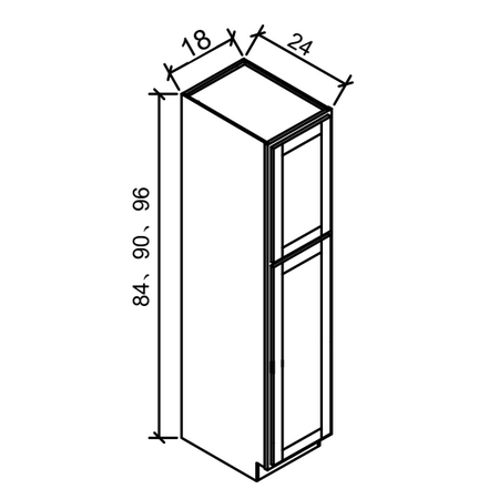 WP1884 - Pantry Utility  - WHITE SHAKER Solid Soft Close RTA Cabinet (Flat Pack)  FINAL PRICE CLEARANCE // NO RETURNS OR EXCHANGES