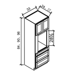 OC3384-3D - Wall Oven Cabinet  - WHITE SHAKER Solid Soft Close RTA Cabinet (Flat Pack)  FINAL PRICE CLEARANCE // NO RETURNS OR EXCHANGES