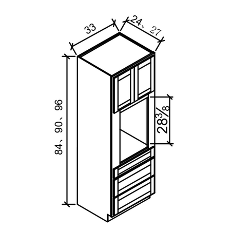OC3384-3D - Wall Oven Cabinet  - WHITE SHAKER Solid Soft Close RTA Cabinet (Flat Pack)  FINAL PRICE CLEARANCE // NO RETURNS OR EXCHANGES