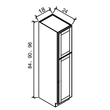 WP1896-27 - Pantry Utility  - WHITE SHAKER Solid Soft Close RTA Cabinet (Flat Pack)  FINAL PRICE CLEARANCE // NO RETURNS OR EXCHANGES