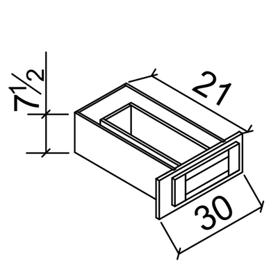 DU3021 Vanity Knee Drawer - WHITE SHAKER Solid Soft Close RTA Cabinet (Flat Pack)  FINAL PRICE CLEARANCE // NO RETURNS OR EXCHANGES