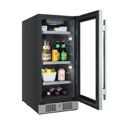 Avallon 15-in 86-Can Capacity Stainless Steel Built-in/Freestanding Indoor Beverage Refrigerator with Glass Door, ABR152SGRH *JR2510, Retail: $1,299.00, FINAL PRICE: $749.99 + TAX
