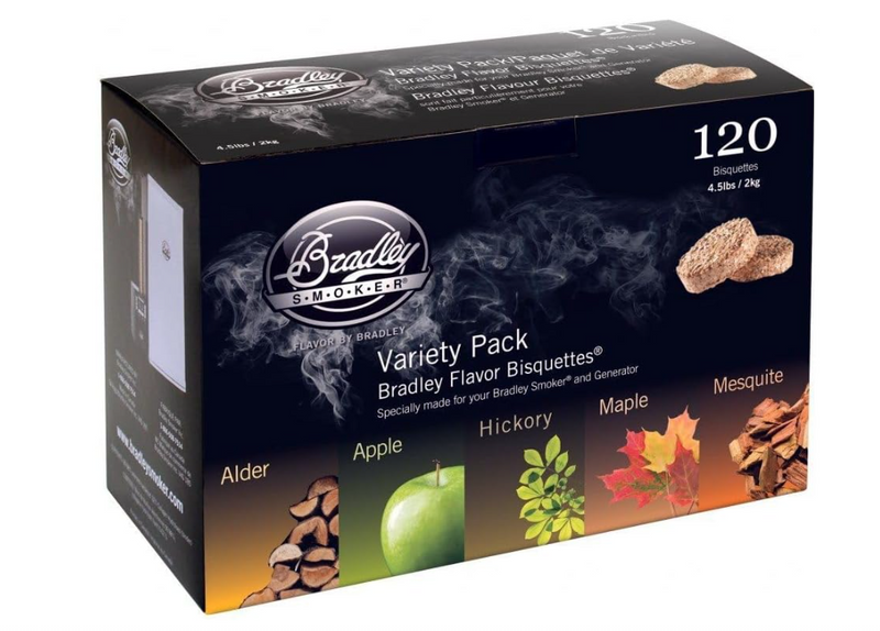 Bradley Smoker Smoking Bisquettes 5 Variety Pack Wood 120pk
