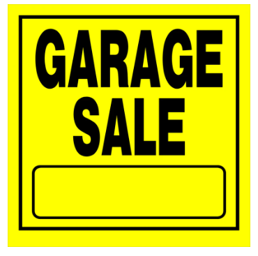 Garage sale yellow signs