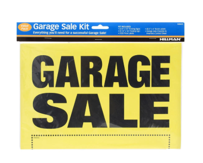 English Yellow Garage Sale Sign Kit 8 in. H X 12 in.