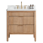Tulip 36-in Single Sink Vanity with Engineered Carrara Top in Light Coffee, Tulip13036LC [FB321], Retail: $1,145.00, FINAL PRICE: $749.99 + TAX