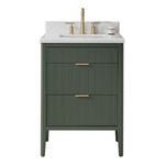 Tulip 24-in Single Sink Vanity with Engineered Carrara Top in Loden Green, Tulip13024GR, Retail: $859.00, FINAL PRICE: $599.99 + TAX [FBM-212]