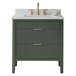 Tulip 36-in Single Sink Vanity with Engineered Carrara Top in Loden Green, Tulip13036GN [FB320], Retail: $1,145.00, FINAL PRICE: $749.99 + TAX