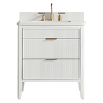 Tulip 36-in Single Sink Vanity with Engineered Carrara Top in White, Tulip13036WH {FB322}, Retail: $1,145.00, FINAL PRICE: $749.99 + TAX
