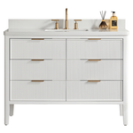 Tulip 48-in Single Sink Vanity with Engineered Carrara Top in White, Tulip13048WH, FINAL PRICE: $999.99 + TAX