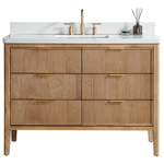 Tulip 48-in Single Sink Vanity with Engineered Carrara Top in Light Coffee, Tulip13048LC [FB319], $999, FINAL PRICE: $999.99 + TAX