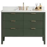 Tulip 48-in Single Sink Vanity with Engineered Carrara Top in Loden Green, Tulip13048GR, FINAL PRICE: $999.99 + TAX