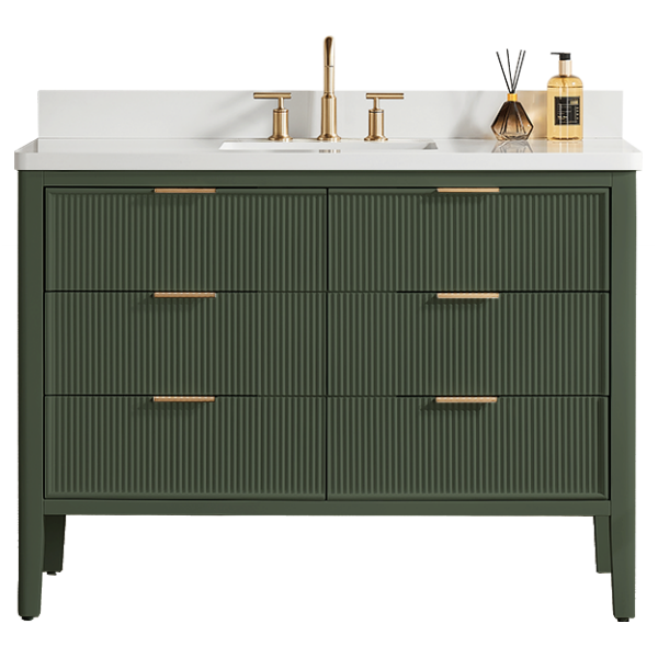 Tulip 48-in Single Sink Vanity with Engineered Carrara Top in Loden Green, Tulip13048GR, FINAL PRICE: $999.99 + TAX