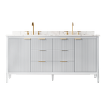 Tulip 72-in Double Sink Vanity with Engineered Carrara Top in White, Tulip13072WH [FB315], FINAL PRICE: $1,499.99 + TAX