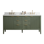 Tulip 72-in Double Sink Vanity with Engineered Carrara Top in Loden Green, Tulip13072GR [FB313], FINAL PRICE: $1,499.99 + TAX