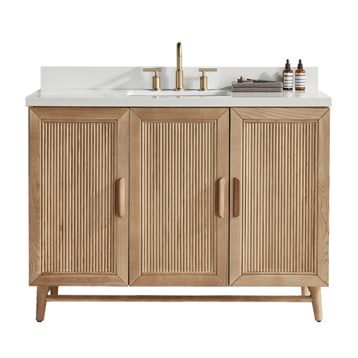 Sunflower 48-in Single Sink Vanity with Engineered Carrara Top in Light Coffee, Sunflower13048BLC [FB311], Retail: $1,950.00, FINAL PRICE: $999.99+ TAX [FBM-201]