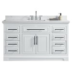 Iris 60-in Single Sink Vanity with Engineered Carrara Top in White, Iris21060SWH [FB307], FINAL PRICE: $1,199.99 + TAX