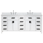 Rose 84-in Double Sink Vanity with Engineered Carrara Top in White, ROSE3084WH [FB334], Retail: $2,299.00, FINAL PRICE: $1,599.99 + TAX
