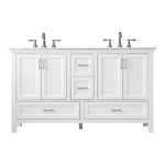 Rose 60-in Double Sink Vanity with Engineered Carrara Top in White, ROSE7060WH [FB328], FINAL PRICE: $1,199.99 + TAX