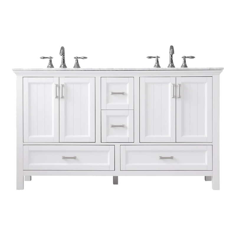 Rose 60-in Double Sink Vanity with Engineered Carrara Top in White, ROSE7060WH [FB328], FINAL PRICE: $1,199.99 + TAX