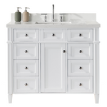 Rose 42-in Single Sink Vanity with Engineered Carrara Top in White, ROSE14042WH [FB330], FINAL PRICE: $879.99 + TAX [FBM-206]