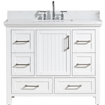 Rose 42-in Single Sink Vanity with Engineered Carrara Top in White, ROSE7042WH [FB329], FINAL PRICE: $879.99 + TAX [FBM-113]