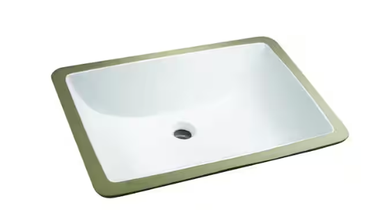 22 in. Undermount Rectangular Vitreous China Bathroom Sink in White, #14-027-W, FINAL PRICE: $44.99 + TAX