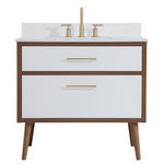 Ever Living Fawn 36-Inch Single Sink Vanity in White with a Countertop, VF41036WH, FINAL PRICE: $499.99 + TAX
