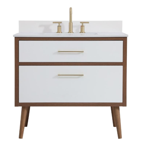 Ever Living Fawn 36-Inch Single Sink Vanity in White with a Countertop, VF41036WH, FINAL PRICE: $499.99 + TAX