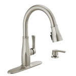 Delta Owendale Single Handle Pull-Down Kitchen with Soap Dispenser and ShieldSpray Technology in Spotshield Stainless Steel, 19875Z-SPSD-DST, MRSP: $407.95, FINAL PRICE: $ + TAX