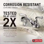 Delta Centerset Bathroom Faucet in Chrome, B2511LF-PPU-ECO2, MRSP: $120.5, FINAL PRICE: $ + TAX