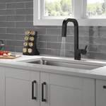 Delta Junction Single-Handle Pull-Down Kitchen Faucet in Matte Black, 19825LF-BL, MRSP: $642, FINAL PRICE: $119.99 + TAX