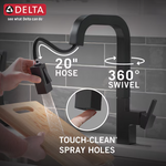 Delta Junction Single-Handle Pull-Down Kitchen Faucet in Matte Black, 19825LF-BL, MRSP: $642, FINAL PRICE: $119.99 + TAX