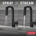 Delta Junction Single-Handle Pull-Down Kitchen Faucet in Matte Black, 19825LF-BL, MRSP: $642, FINAL PRICE: $119.99 + TAX