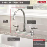 Delta Foundations Two Handle Kitchen Faucet in Chrome, 21987LF, MRSP: $133.45, FINAL PRICE: $39.99 + TAX