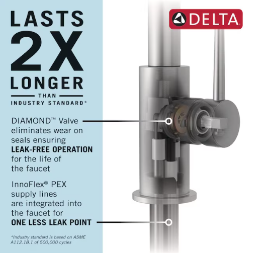 Delta Lenta Single-Handle Pull-Down Kitchen Faucet in Chrome, 19802Z-DST, MRSP: $399, FINAL PRICE: $99.99 + TAX