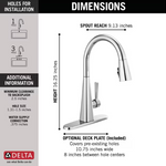 Delta Lenta Single-Handle Pull-Down Kitchen Faucet in Chrome, 19802Z-DST, MRSP: $399, FINAL PRICE: $99.99 + TAX