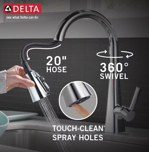 Delta Lenta Single-Handle Pull-Down Kitchen Faucet in Chrome, 19802Z-DST, MRSP: $399, FINAL PRICE: $99.99 + TAX