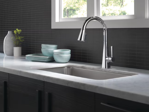 Delta Lenta Single-Handle Pull-Down Kitchen Faucet in Chrome, 19802Z-DST, MRSP: $399, FINAL PRICE: $99.99 + TAX