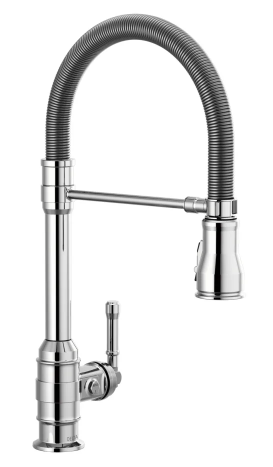 Delta Broderick Single Handle Pull-Down Kitchen Faucet With Spring Spout in Chrome, 9690-DST, MRSP: $1056, FINAL PRICE: $469.99 + TAX