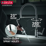 Delta Broderick Single Handle Pull-Down Kitchen Faucet With Spring Spout in Chrome, 9690-DST, MRSP: $1056, FINAL PRICE: $469.99 + TAX