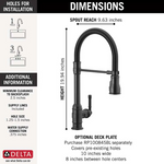 Delta Broderick Single Handle Pull-Down Kitchen Faucet With Spring Spout in Chrome, 9690-DST, MRSP: $1056, FINAL PRICE: $469.99 + TAX