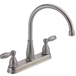 Delta Foundations Two Handle Kitchen Faucet in Stainless Steel, 21987LF-SS, MRSP: $170.15, FINAL PRICE: $44.99 + TAX