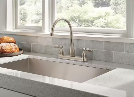 Delta Foundations Two Handle Kitchen Faucet in Stainless Steel