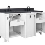 Jackson 61-in Vanity in White with Grey Quartz Vanity Top, CLEARANCE PRICE: $799.99