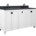 Jackson 61-in Vanity in White with Grey Quartz Vanity Top, CLEARANCE PRICE: $799.99