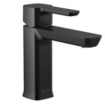 Delta Modern Black Matte Black Single hole 1-handle WaterSense Low-arc Residential Handle Bathroom Sink Faucet with Drain