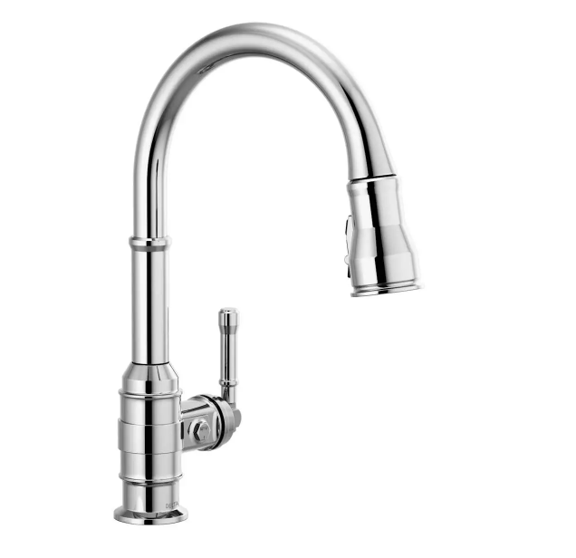 Delta Broderick Single Handle Pull-Down Kitchen Faucet in Chrome, 9190-DST, MRSP: $813, FINAL PRICE: $ + TAX