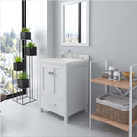 Caroline Avenue 24-in White Undermount Single Sink Bathroom Vanity with Arctic White Quartz Top, GS-50024-AWQSQ-WH, FINAL PRICE $499.99