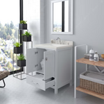 Caroline Avenue 24-in White Undermount Single Sink Bathroom Vanity with Arctic White Quartz Top, GS-50024-AWQSQ-WH, FINAL PRICE $499.99